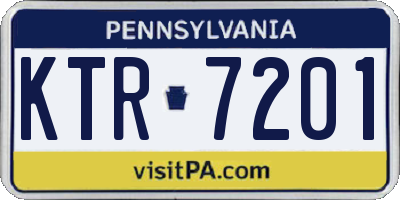 PA license plate KTR7201