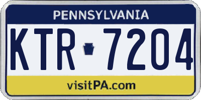 PA license plate KTR7204