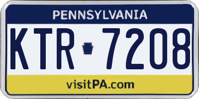 PA license plate KTR7208