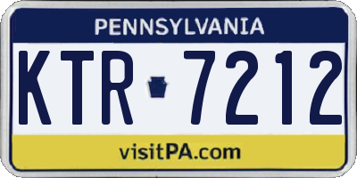 PA license plate KTR7212