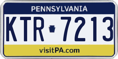 PA license plate KTR7213