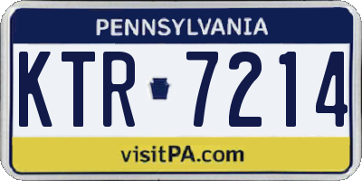 PA license plate KTR7214