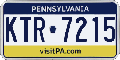 PA license plate KTR7215