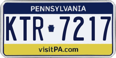 PA license plate KTR7217