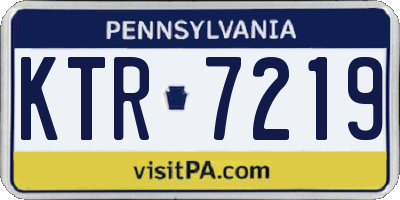 PA license plate KTR7219