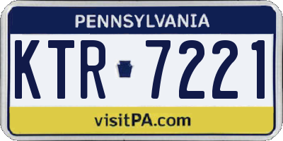 PA license plate KTR7221