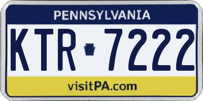 PA license plate KTR7222
