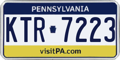 PA license plate KTR7223