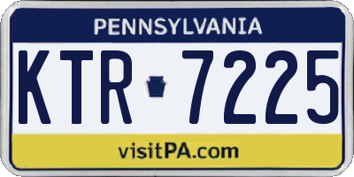 PA license plate KTR7225