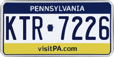 PA license plate KTR7226