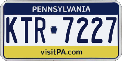 PA license plate KTR7227