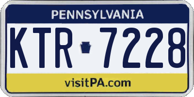 PA license plate KTR7228