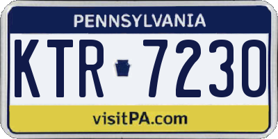 PA license plate KTR7230