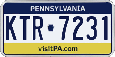 PA license plate KTR7231