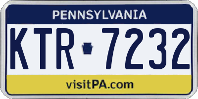 PA license plate KTR7232