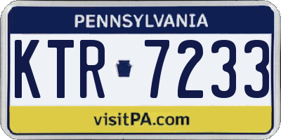 PA license plate KTR7233