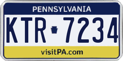 PA license plate KTR7234