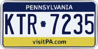 PA license plate KTR7235