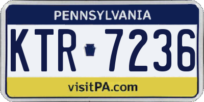 PA license plate KTR7236