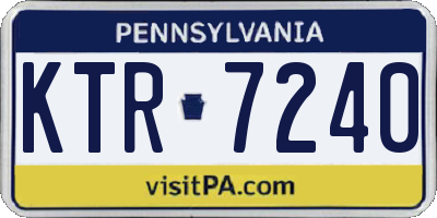 PA license plate KTR7240
