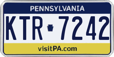 PA license plate KTR7242