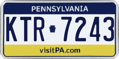 PA license plate KTR7243