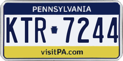 PA license plate KTR7244