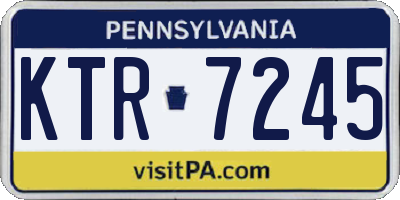 PA license plate KTR7245