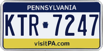PA license plate KTR7247