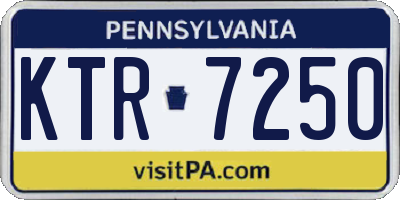 PA license plate KTR7250