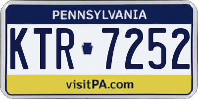 PA license plate KTR7252