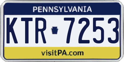 PA license plate KTR7253