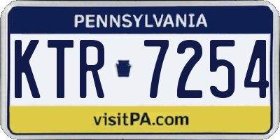 PA license plate KTR7254