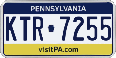 PA license plate KTR7255