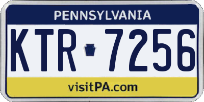 PA license plate KTR7256