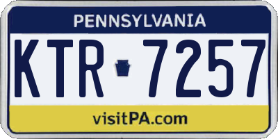 PA license plate KTR7257