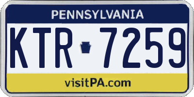 PA license plate KTR7259