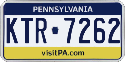 PA license plate KTR7262