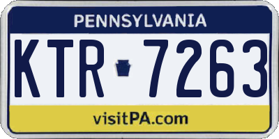 PA license plate KTR7263