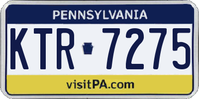 PA license plate KTR7275