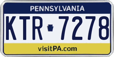 PA license plate KTR7278