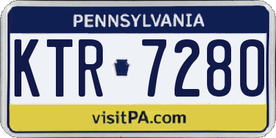 PA license plate KTR7280