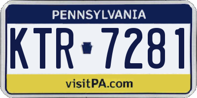 PA license plate KTR7281