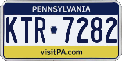 PA license plate KTR7282
