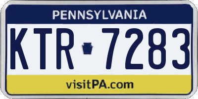 PA license plate KTR7283