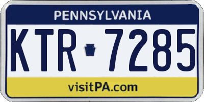 PA license plate KTR7285