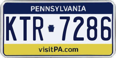 PA license plate KTR7286