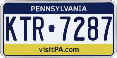 PA license plate KTR7287