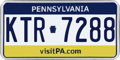PA license plate KTR7288