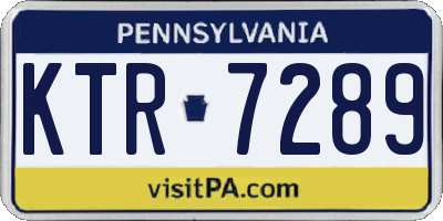 PA license plate KTR7289